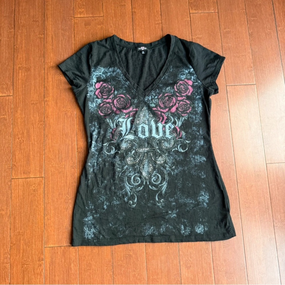 Ransom Black and Pink Love Graphic Camisole